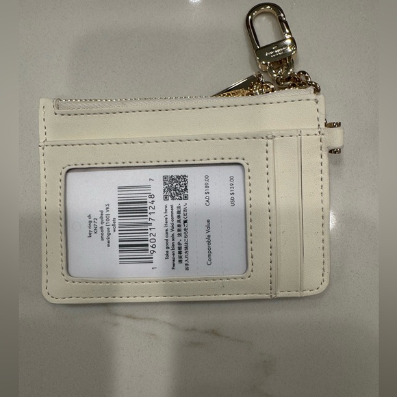 Kate Spade Cream Quilted Leather Card Holder - Picture 2 of 2